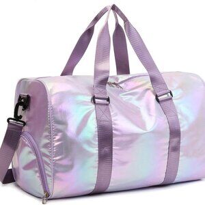 Gym Bag with Shoes Compartment,Sports Duffle Bag for Girls,Waterproof Travel Gym